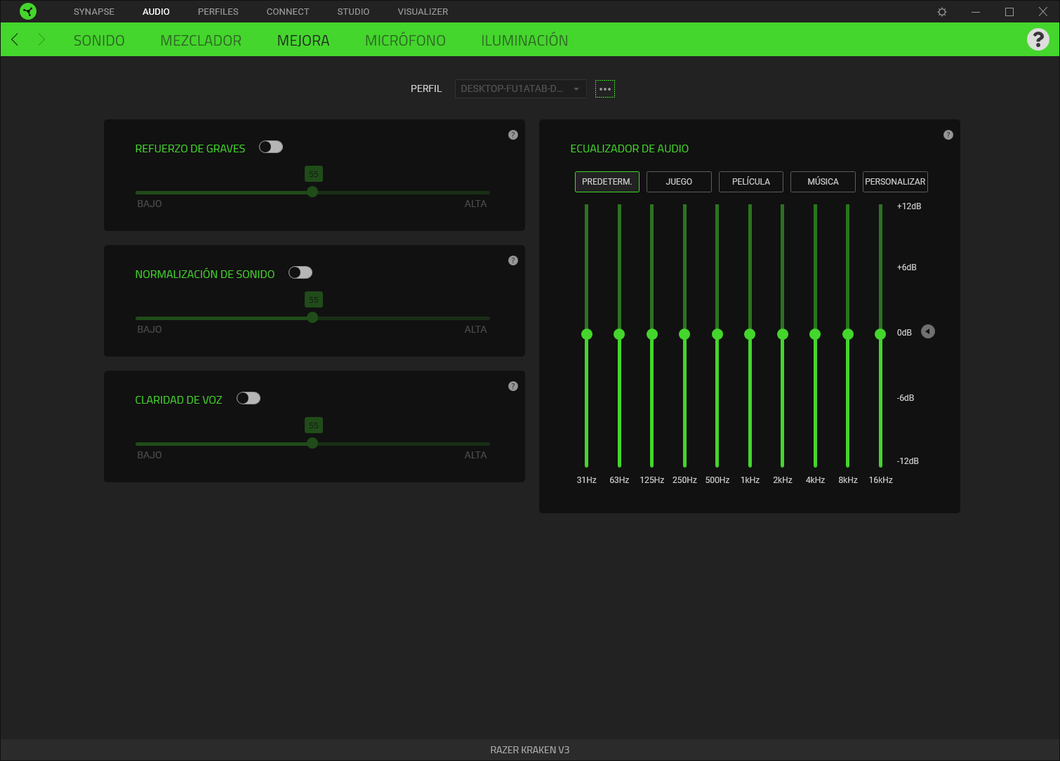 Razer Kraken V3 Synapse Mejora